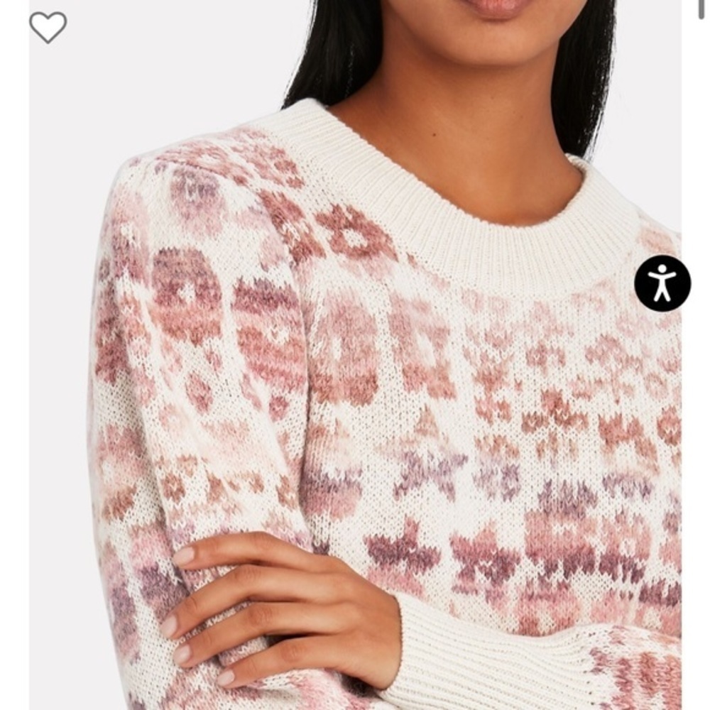 LOVESHACKFANCY Kirsten Floral Jacquard Sweater <VALENTINE> - Picture 3 of 10